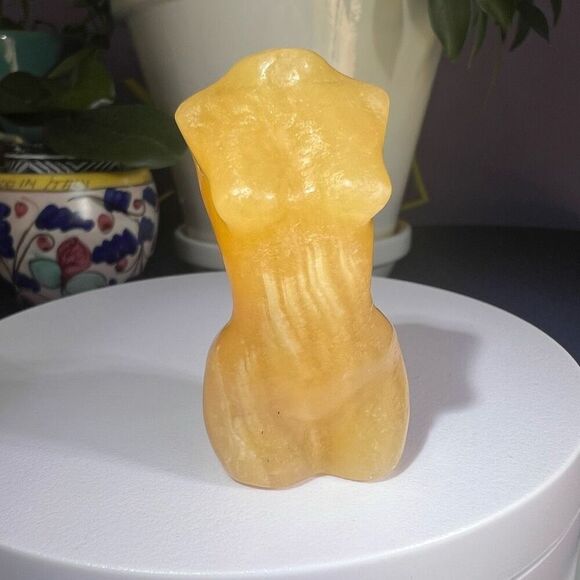 Yellow Calcite Crystal Female Body - Picture 3 of 12